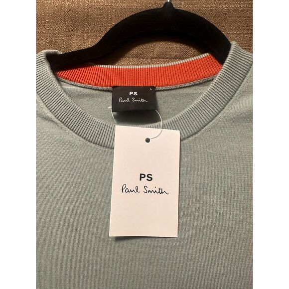 NWT Paul Smith Men Pullover Crew Neck Zebra Size Large Mint Green - Picture 5 of 7